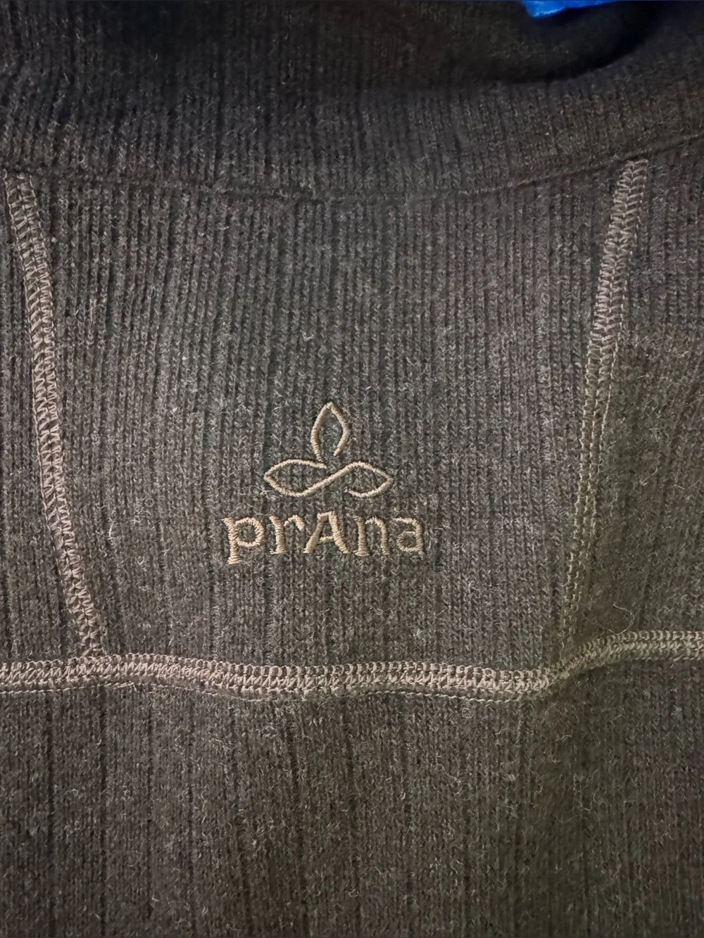 Prana Men's Full Zip Sweater Jacket size XL brown textured wool blend, pockets